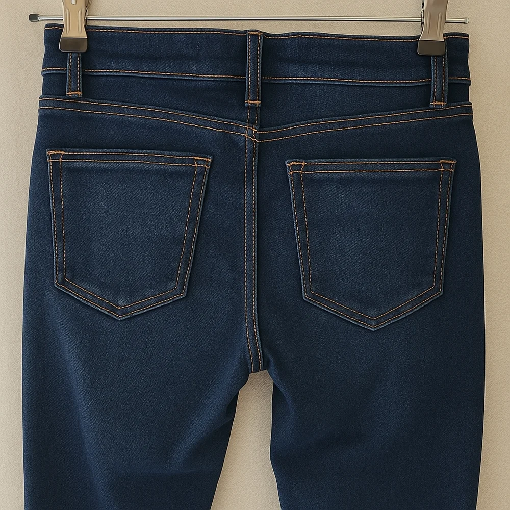 STS Blue High Rise Ankle Skinny Jeans 27L Dark Wash Fall Winter Quiet Luxury - Picture 5 of 10